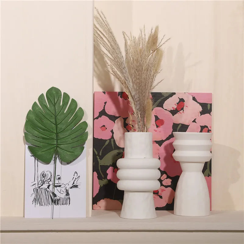 Nordische Keramikvase Weiß