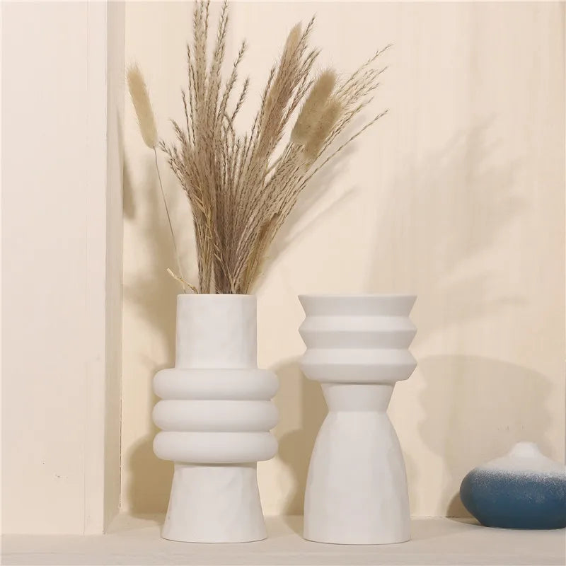 Nordische Keramikvase Weiß