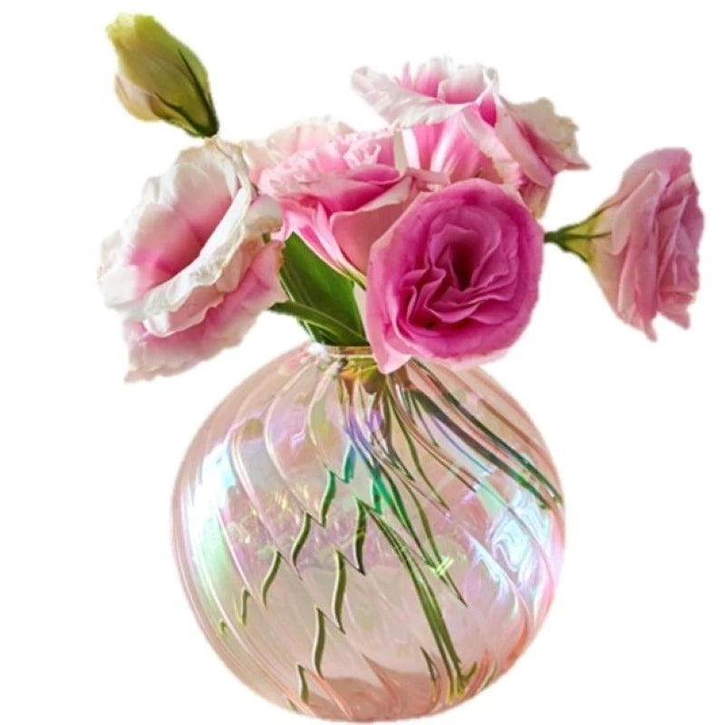Glaskugel-Vase irisierend
