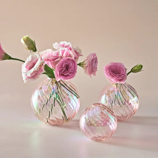 Glaskugel-Vase irisierend