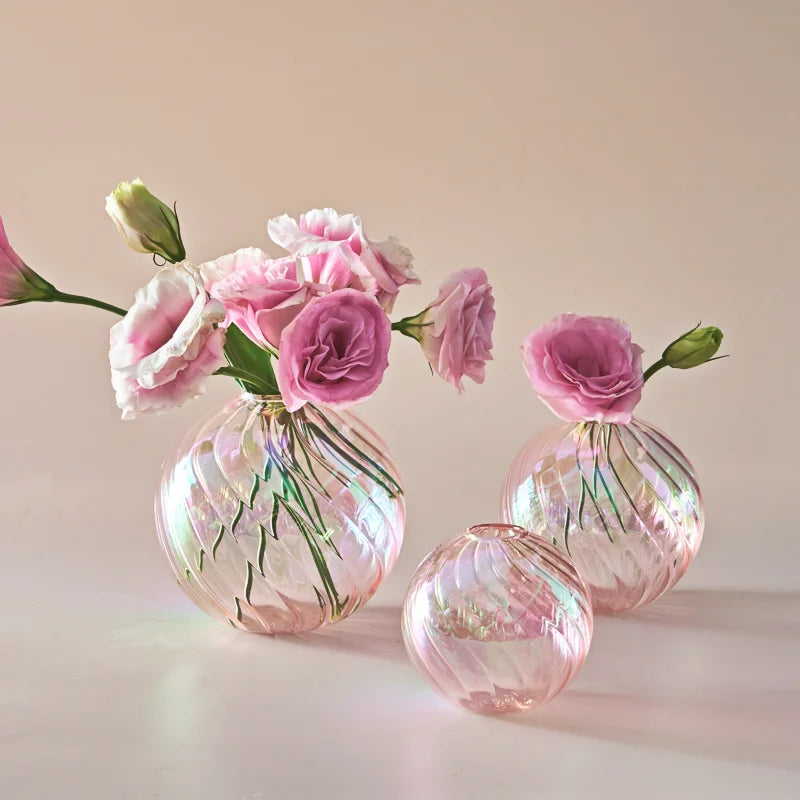 Glaskugel-Vase irisierend